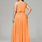 Halter Chiffon Bridesmaid Dress Plus Size