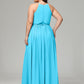 Halter Chiffon Bridesmaid Dress Plus Size