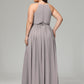 Halter Chiffon Bridesmaid Dress Plus Size