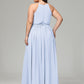 Halter Chiffon Bridesmaid Dress Plus Size