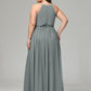 Halter Chiffon Bridesmaid Dress Plus Size