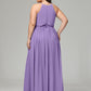 Halter Chiffon Bridesmaid Dress Plus Size