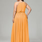 Halter Chiffon Bridesmaid Dress Plus Size