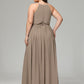 Halter Chiffon Bridesmaid Dress Plus Size