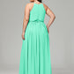 Halter Chiffon Bridesmaid Dress Plus Size