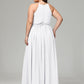 Halter Chiffon Bridesmaid Dress Plus Size