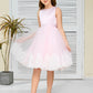 Sleeveless Lace Appliques Tulle Flower Girl Dress with Bow-Knot