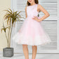 Sleeveless Lace Appliques Tulle Flower Girl Dress with Bow-Knot