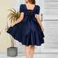 Simple Short Sleeves Satin Flower Girl Dress