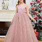 Cute Sleeveless Tulle Flower Girl Dress with Bow-Knot