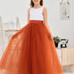 Sleeveless V Back Tulle Flower Girl Dress