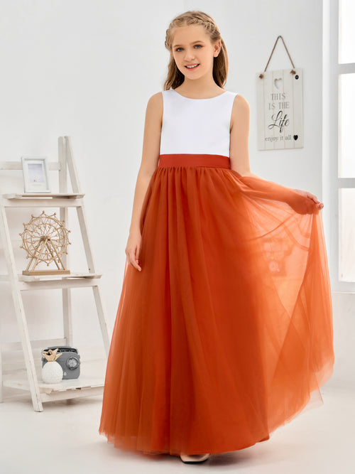 Pink Tulle Layered  V Back Flower Girl dress main image 0