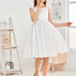 Sleeveless V Back Satin Flower Girl Dress With Bow-Knot