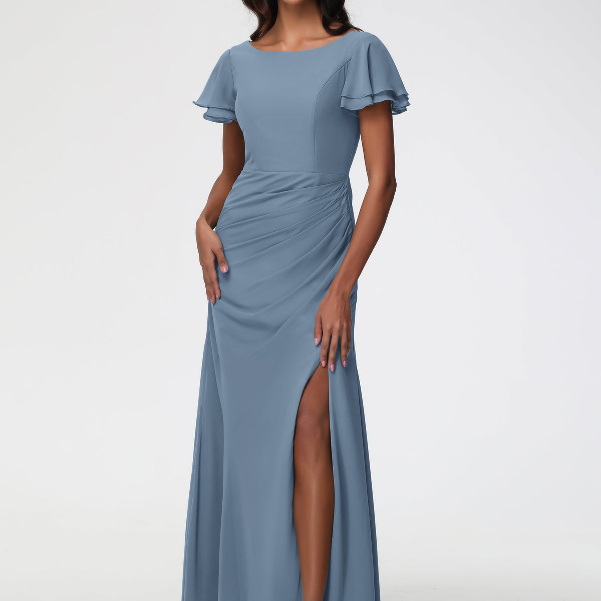 purple brunch dress Blossom Bliss Chiffon Maxi patchwork shirts Wedtrend Women Bridesmaids A Size:SMALL and effortlessly chic—just add