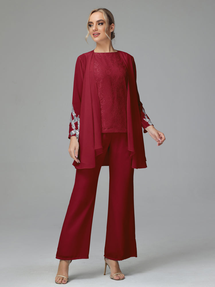 Floral Chiffon Mother of the Bride Dress Pant Suits | Cicinia