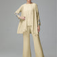 Long Sleeves Chiffon Lace Mother Of The Bride Dress Pants Suits