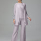 Long Sleeves Chiffon Lace Mother Of The Bride Dress Pants Suits
