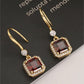 Chic Red Zircon Earrings