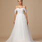 Off The Shoulder Lace Appliques Tulle Wedding Dress