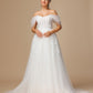 Off The Shoulder Lace Appliques Tulle Wedding Dress