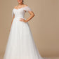 Off The Shoulder Lace Appliques Tulle Wedding Dress