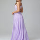 Spaghetti Straps Lace Appliques Tulle Long Prom Dresses