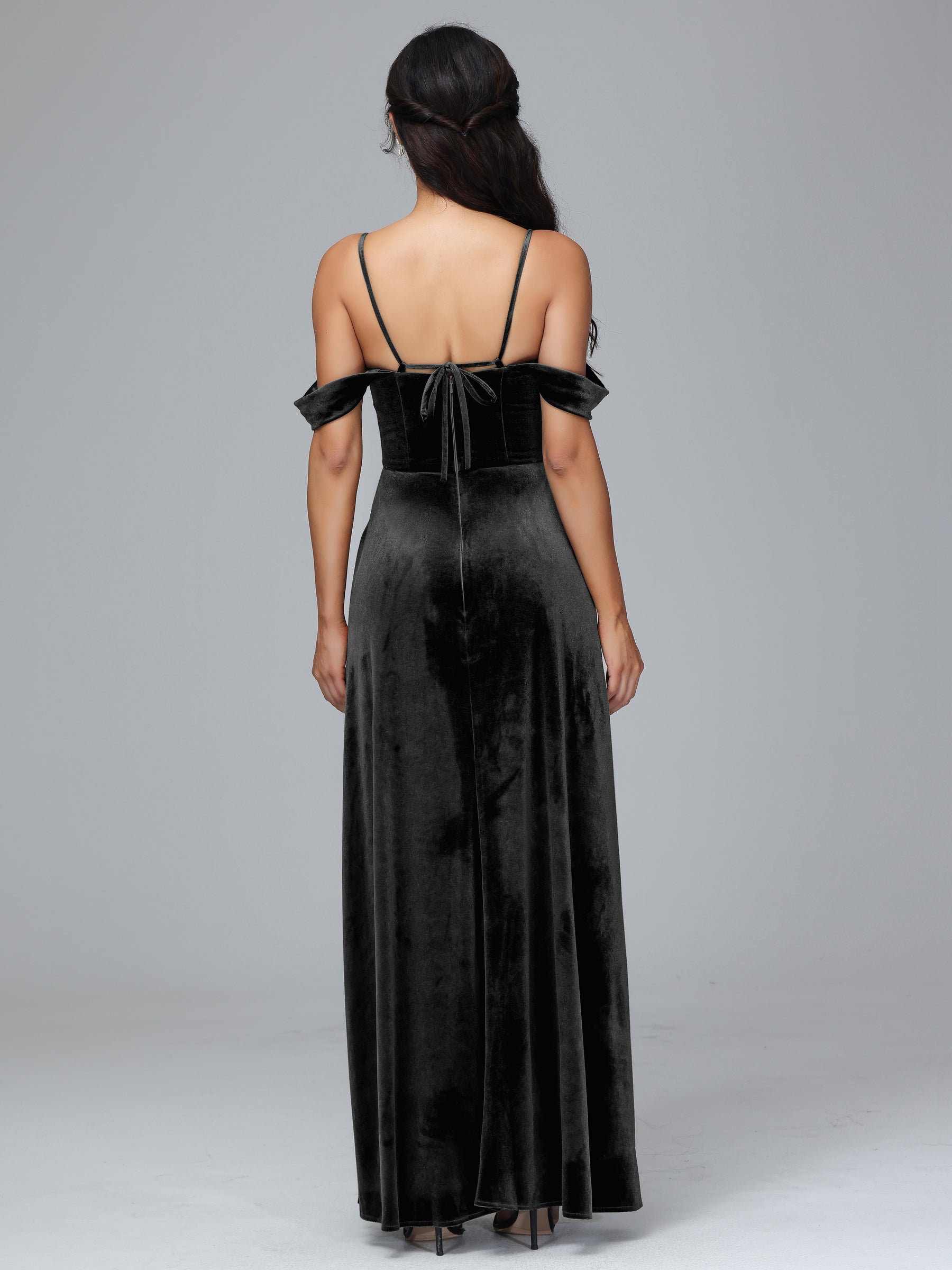 Spaghetti Strap Dress with Slit for Bridesmaid Jade Plus Size