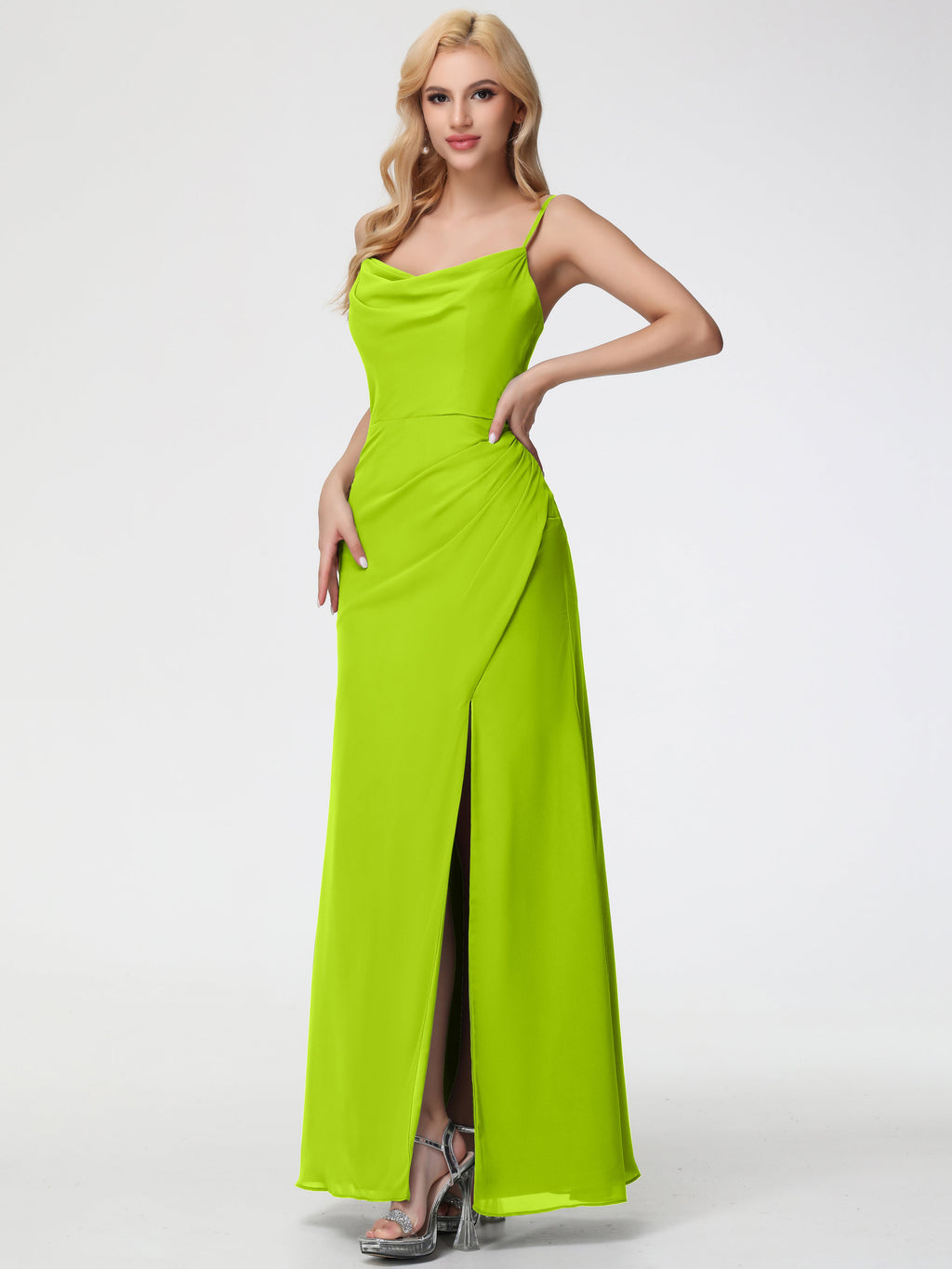 sachin and babi light blue dress Lime Bamberg Satin & Chiffon Cape Dress by Wendell Rodricks at Pernia's Pop  Up Shop 2026 main image 1