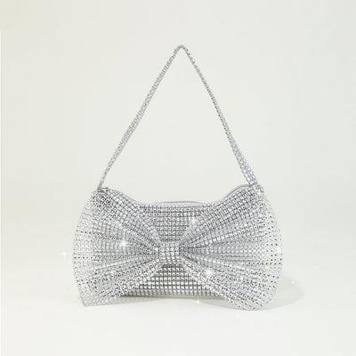 Sparkly Imitational Rhinestone Women Evening Bag with Bow