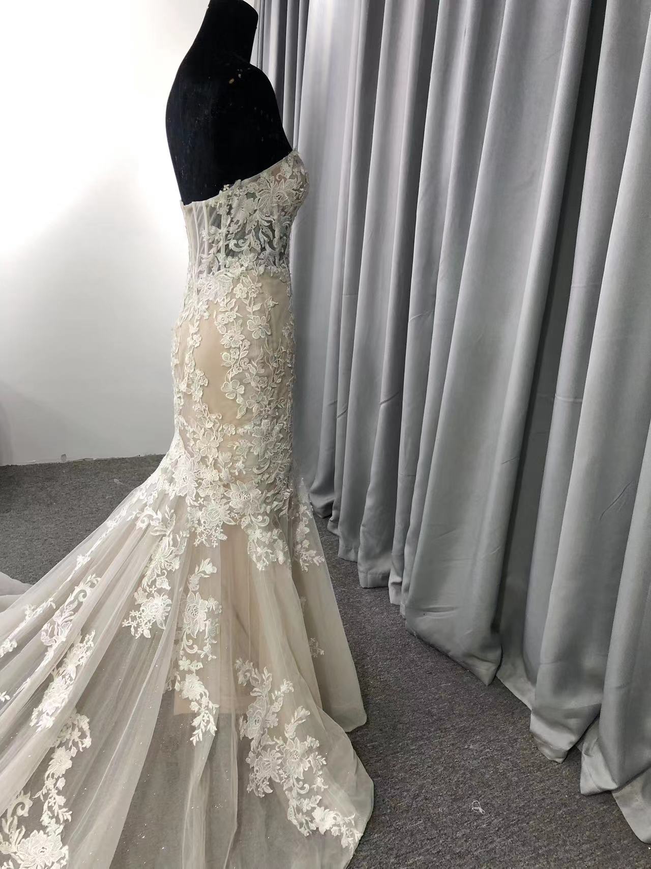 Sweetheart Illusion Top Mermaid Lace Bridal Gown
