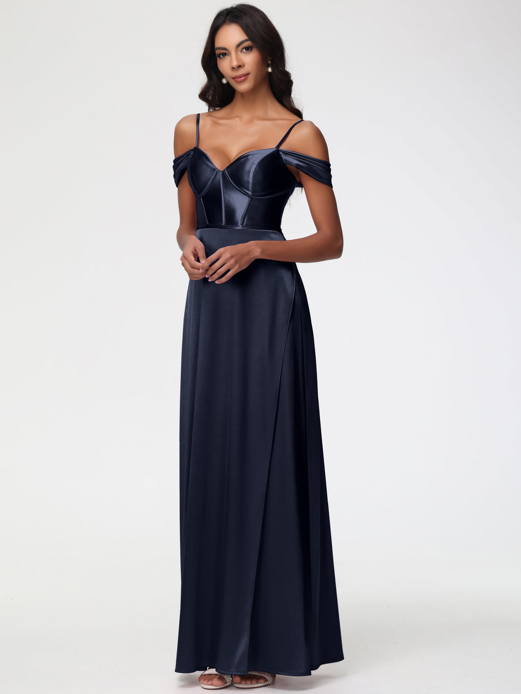 green emerald velvet dress Dark Navy Formal Dresses Off The Shoulder Sweetheart Spaghetti Straps