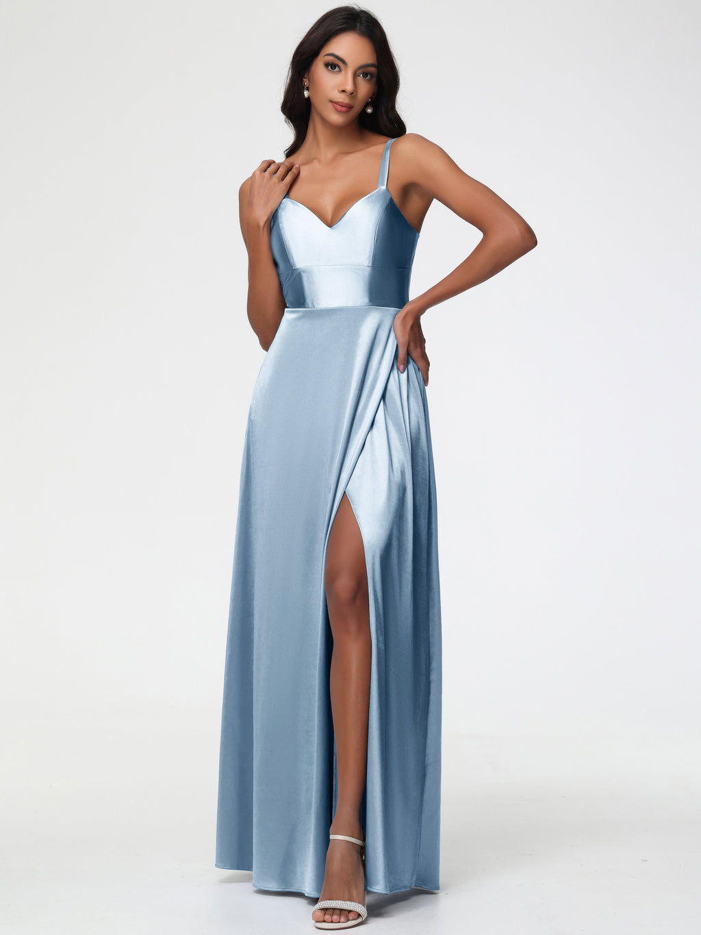 blue dress for baby girl Kinsley Chic A-Line Sleeveless Floor Length Bridesmaid Dresses, Burnt Orange