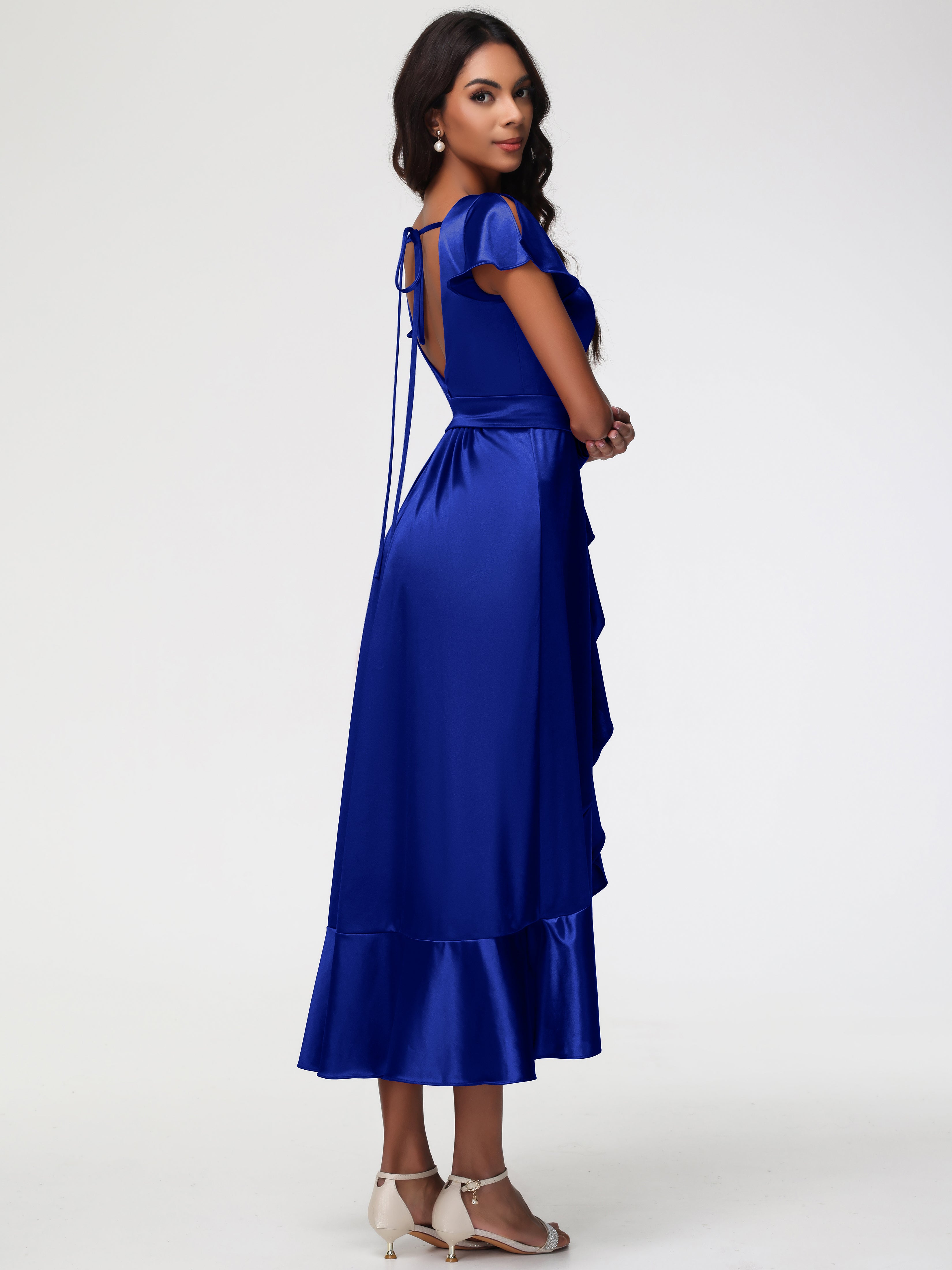 blue floral hoco dress strapless Ellie Blue Floral Strapless Mini Dress - US 4 main image 0