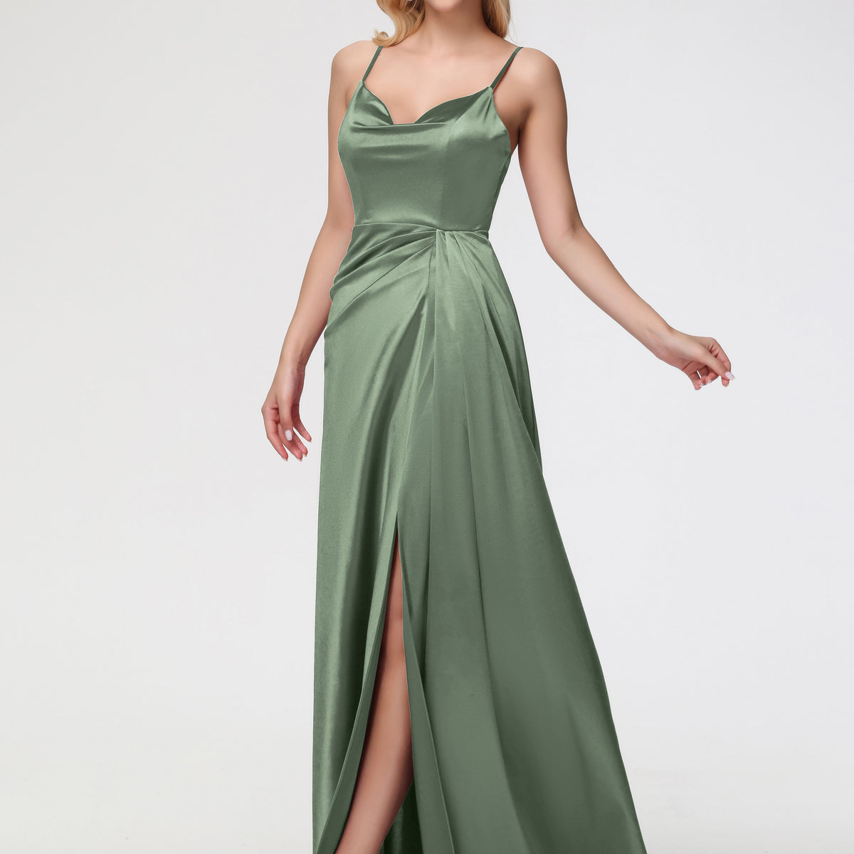 fervente green satin sleeveless long dress reviews Amazon.com: Floerns Women's Draped Collar Sleeveless Satin Bridesmaid  Bodycon Maxi Dress Green M : Clothing, Shoes & Jewelry