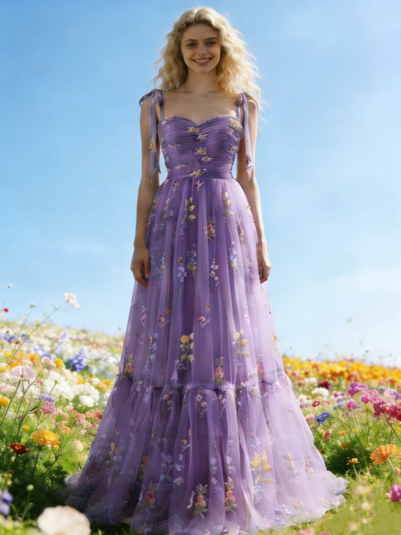 Cicinia Tahiti Prom Dresses Long Floral Lace A-line Floor Length Dress