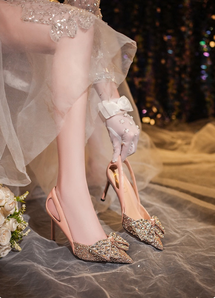 Women's High Heels with Diamond Point Toe Party Shoes