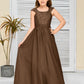 A Line Chiffon Lace Junior Bridesmaid Dress