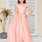 A Line Chiffon Lace Junior Bridesmaid Dress
