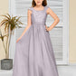 A Line Chiffon Lace Junior Bridesmaid Dress