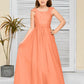A Line Chiffon Lace Junior Bridesmaid Dress