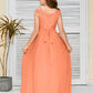 A Line Chiffon Lace Junior Bridesmaid Dress