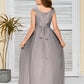 A Line Chiffon Lace Junior Bridesmaid Dress