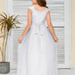 A Line Chiffon Lace Junior Bridesmaid Dress