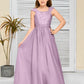 A Line Chiffon Lace Junior Bridesmaid Dress