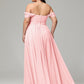 A-line Sweetheart neckline Chiffon-Bridesmaid Dress Plus Size