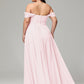 A-line Sweetheart neckline Chiffon-Bridesmaid Dress Plus Size