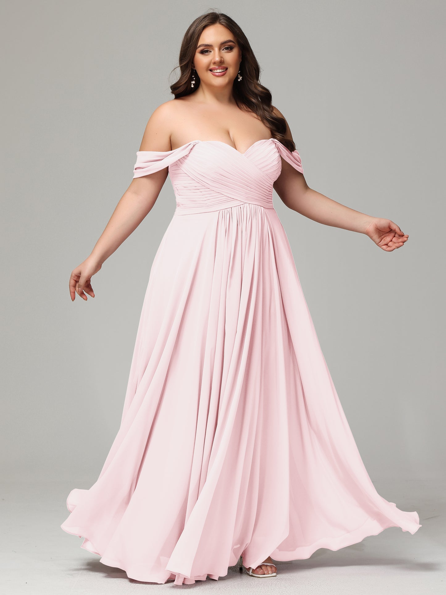 A-line Sweetheart neckline Chiffon-Bridesmaid Dress Plus Size