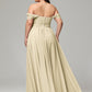 A-line Sweetheart neckline Chiffon-Bridesmaid Dress Plus Size