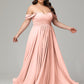 A-line Sweetheart neckline Chiffon-Bridesmaid Dress Plus Size