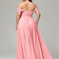 A-line Sweetheart neckline Chiffon-Bridesmaid Dress Plus Size